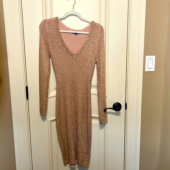 WOW Couture Rose Gold Dress LIKE NEW - Picture 1 of 4